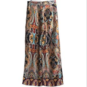 Paisley Print Wide-Leg Pants